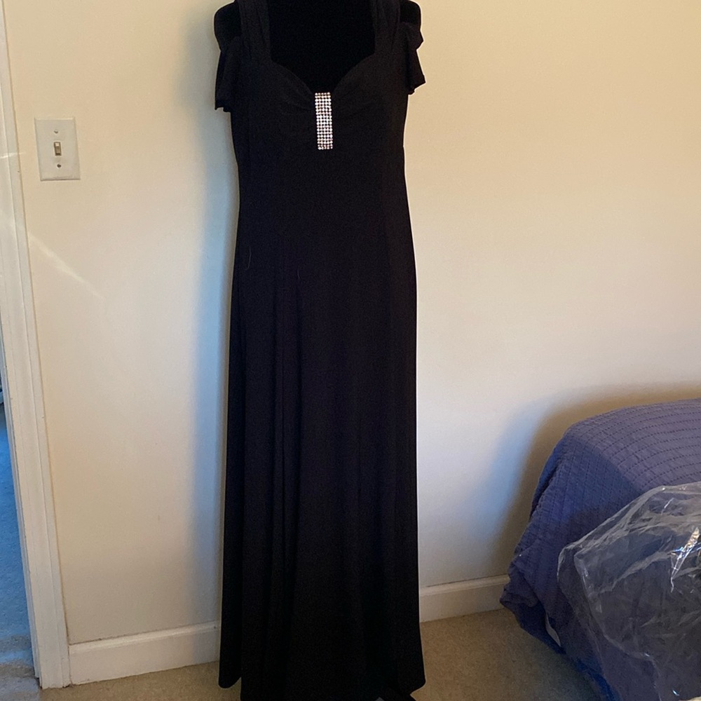Beautiful floor length dress with faux diamonds
